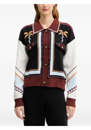 NEVER FULLY DRESSED embroidered pocket cardigan - Black