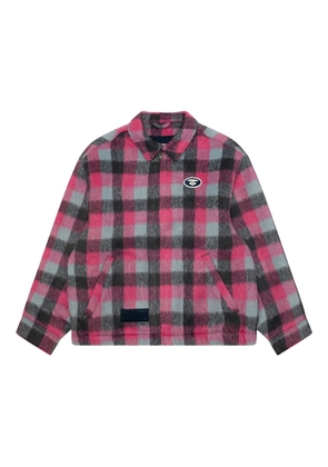 AAPE BY *A BATHING APE® checked zip-up jacket - Pink