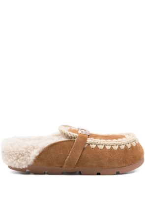 Mou logo-plaque mules - Brown