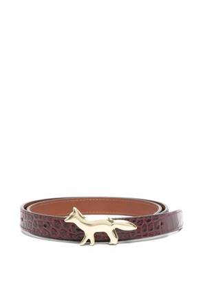 Maison Kitsuné fox-buckle embossed belt - Red