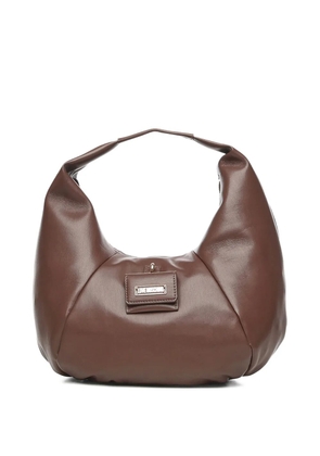 Love Moschino logo-plaque tote bag - Brown
