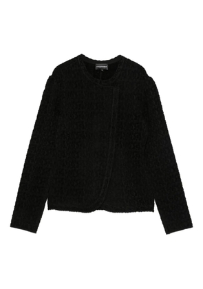 Emporio Armani animal-print fitted jacket - FC018 SPOTTED BLACK FANCY