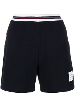Thom Browne RWB-waist logo-patch shorts - Blue