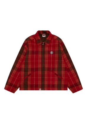 AAPE BY *A BATHING APE® plaid zip jacket - Red