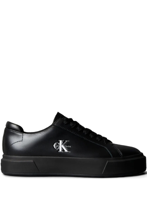Calvin Klein leather-logo sneakers - Black