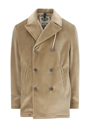 Camplin notched-lapel double-breasted coat - Neutrals