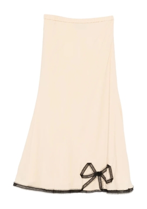 Rochas bow-trim midi skirt - Neutrals