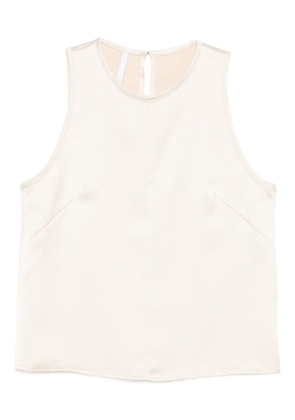IMPERIAL sleeveless satin-finish top - White