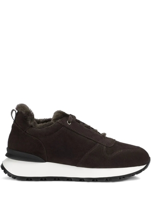 Doucal's suede fur sneakers - Brown