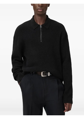 AllSaints Wren frayed-edge single-breasted blazer - Black