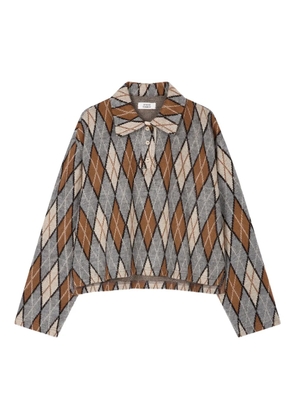 TOMBOY argyle-pattern polo top - Grey