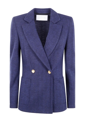 Harris Wharf London herringbone double-breasted jacket - Blue