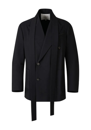 Setchu double-breasted tie-detail blazer - Black