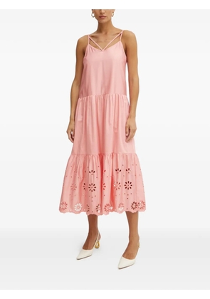 FRACOMINA eyelet tiered dress - Pink