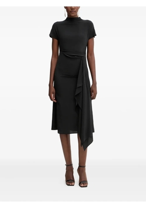 Liviana Conti Madleine mock-neck ruffle midi dress - Black
