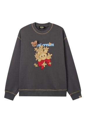 Mini Cream appliqué graphic sweatshirt - Grey