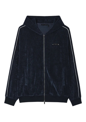 FIVE CM stripe-detail zip-up hoodie - Blue