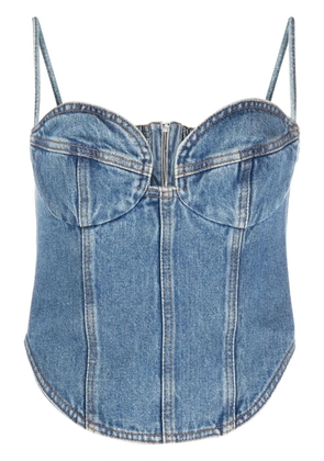 Magda Butrym cropped denim bustier top - Blue