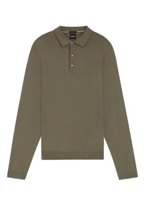 BOSS buttoned long-sleeve polo shirt - Green