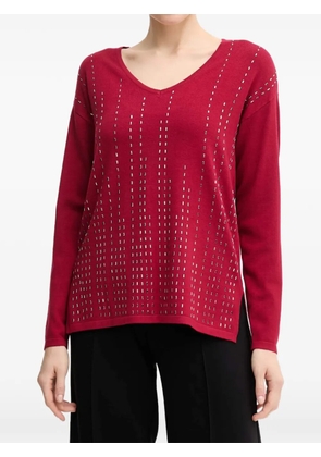 Joseph Ribkoff embellished V-neck top - Red