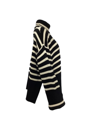 TOTEME striped turtleneck sweater - Black