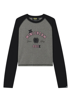 Mini Cream long-sleeve cropped top - Grey