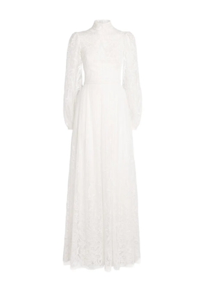 Zuhair Murad lace-pattern A-line gown - White