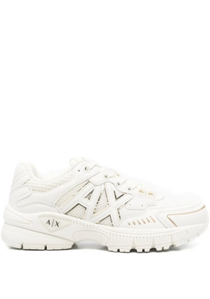 Armani Exchange logo panelled low-top sneakers - White