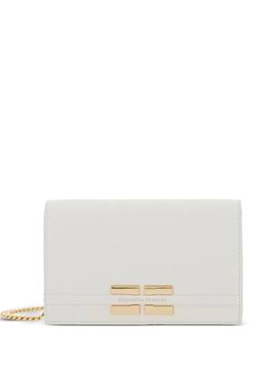 Elisabetta Franchi lettering chain clutch bag - White