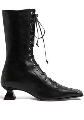 Miista 35mm Emile lace-up heel boots - Black