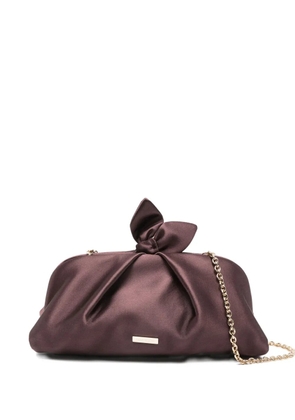 Aquazzura bow chain clutch bag - Brown