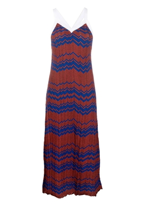Wales Bonner fully-pleated knitted dress - Red