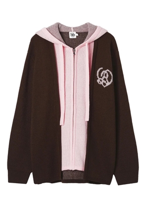 b+ab hooded zip cardigan - Brown