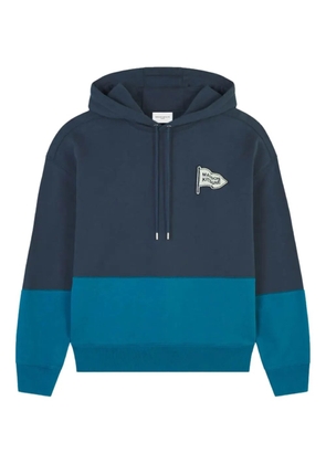 Maison Kitsuné colourblock-design logo-patch hoodie - Blue