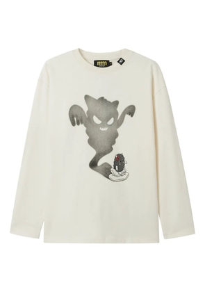 Mini Cream graphic-print long-sleeve T-shirt - Neutrals
