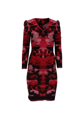 Alexander McQueen Pre-Owned floral knitted midi dress - Red