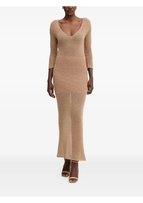 Liviana Conti Clotilde V-neck split maxi dress - Neutrals