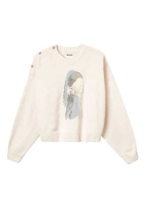 Musium Div. button appliqué knitwear - Neutrals