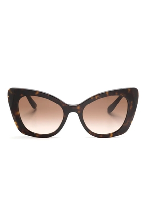 Dolce & Gabbana Eyewear logo-plaque butterfly-frame sunglasses - Brown