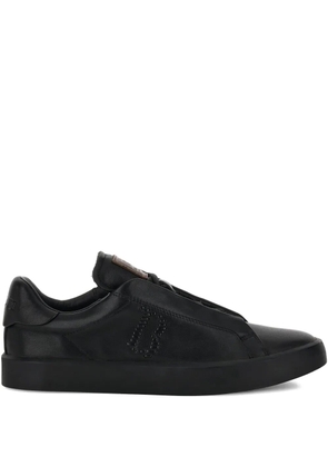 Boggi Milano embroidered logo leather sneakers - Black