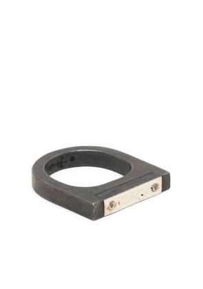 Parts of Four two-tone plate ring - Silver