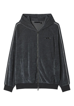 FIVE CM stripe-detail zip-up hoodie - Grey