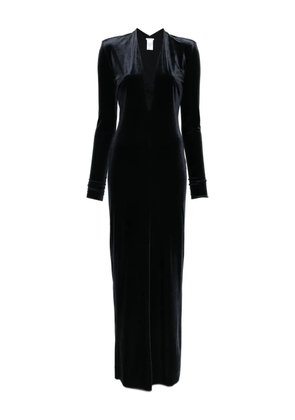 Amazuìn velvet V-neck maxi dress - Black