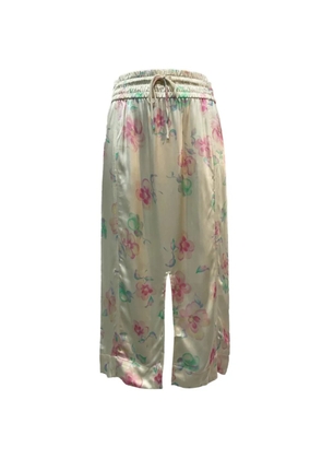 GANNI drawstring floral-print midi skirt - Neutrals