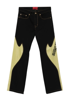 KUSIKOHC leather-panelled logo jeans - Black