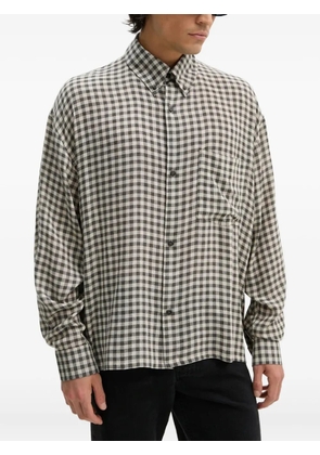 Won Hundred checked chest-pocket shirt - Black