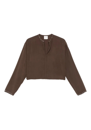 Alysi embellished-trim top - Brown