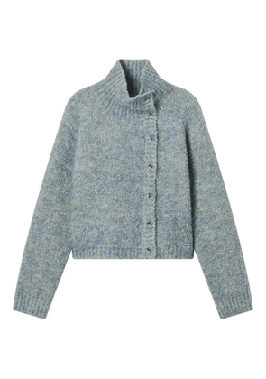 b+ab button high-neck cardigan - Blue