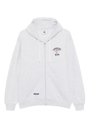CHOCOOLATE logo-embroidered hoodie - Grey