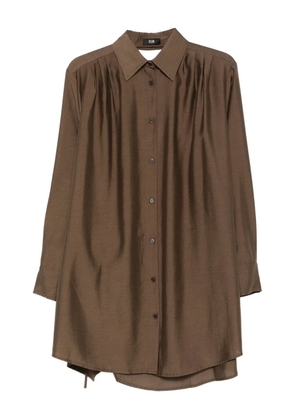 Eleh pleated button-front shirt - Brown